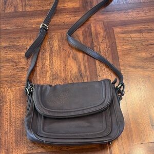 Elegant Brown Faux Leather Crossbody Bag